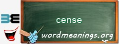 WordMeaning blackboard for cense